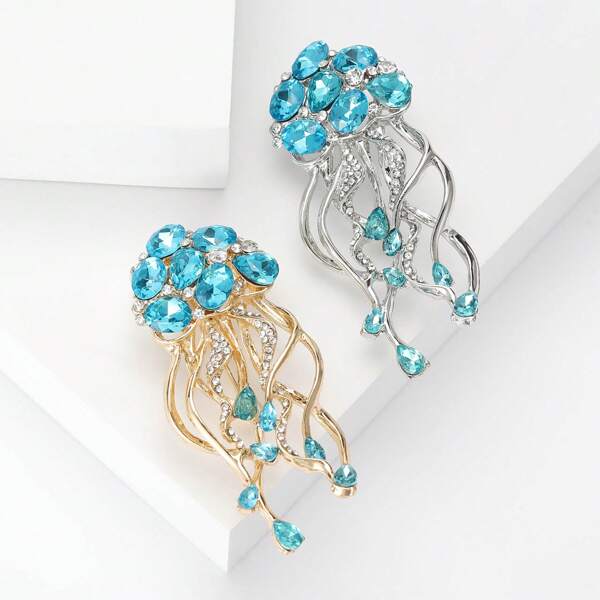 1pc Fashionable Jellyfish Design Brooch/Pin, Ocean Animal Decor For Women Clothes
