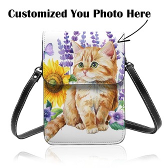 Customized Mobile Phone Bag,Customized Picture Customization Mobile Phone Storage Package,Mobile Phone Bag, Mini Flap Crossbody Bag, Fashion FauxLeather Purse, Vertical Wallet With Card Slots,Women's Flap Mobile Phone Bag, Multi Layer Shoulder Coin Purse Jewelry Box Jewelry Holder Jewelry Organizer Birthday Gifts Teacher Gifts Mom Gifts Graduation Gifts