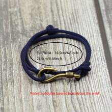 51Luckind Charm Fish Hook Anchor Bracelet Double Layer Adjustable Milan Rope Bracelet Men Women Sailing Adventure Accessories Gifts - Fishhook Bracelet - View 6