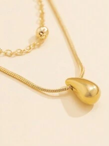 2 chiếc vòng cổ mặt dây chuyền hình giọt nước thanh lịch, trang sức thép không gỉ, vòng cổ chuỗi hạt, vòng cổ hai lớp, quà tặng sáng tạo phong cách cổ điển sang trọng dành cho phụ nữ (Số lượng hạt ngẫu nhiên) - Vòng cổ mặt dây chuyền - Xem 3