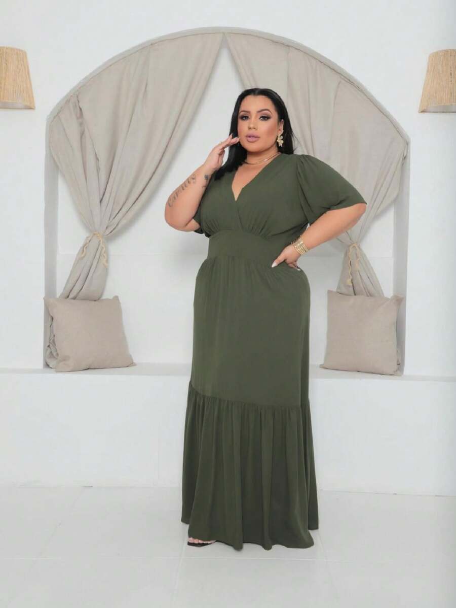 MILENKA DRESS - Armeegrün - Übersicht 1