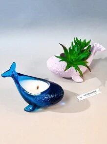 1 件 3D 鲸鱼烛台硅胶模具 DIY 石膏多肉植物花盆设计环氧树脂铸造模具家居装饰 - animal - 查看 4