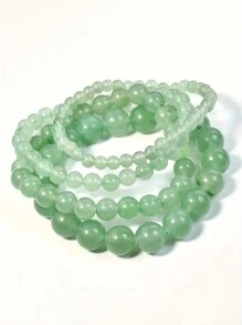 1 Vòng Tay Aventurine Xanh-Cơ Hội & Thành Công Vòng Tay Đá Quý May Mắn Biểu Hiện Và Thịnh Vượng Phong Phú Vòng Tay Dành Cho Nữ - màu xanh lá - Xem 6