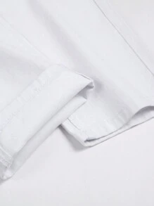 Men's Distressed Slim Straight Fit Denim Jeans - White - View 6