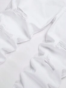 Men's Distressed Slim Straight Fit Denim Jeans - White - View 3