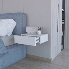 Vienna Floating Nightstand, Sleek Wall-Mounted Design With Spacious Drawer Storage,Yifei Store