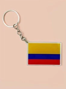 1/4pcs National Flag Of South America Casual Acrylic Keychain Keyring For Men, Gift For Football Fans, Backpack Decor (Brazil, Colombia, Argentina, Uruguay) School Letter