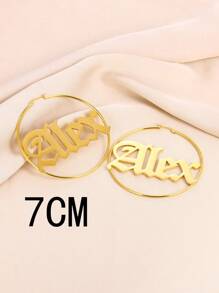 Tên tiếng Anh cổ tùy chỉnh Bông tai Hoop cho phụ nữ Đồ trang sức Gothic Được cá nhân hóa Tên chữ cái tiếng Anh tùy chỉnh Bông tai Hoop Quà tặng người bạn thân nhất Phụ kiện tai bằng thép không gỉ - vàng vàng - Xem 8