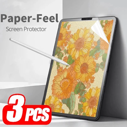 3pcs Paper-Like Screen Protector, Compatible With Samsung Galaxy Tab / IPad 2024 / Redmi Pad SE / HONOR Pad / Surface Pro / Pad, Matte Finish, Compatible With Huawei MatePad Air, Smooth Writing Experience/High Sensitivity/Anti-Glare, Compatible With Apple Pencil, Gift For Birthday, Family, Friends, Tablet Screen Protector, Tablet Accessories, Waterproof, Shockproof, Anti-Scratch, Anti-Fingerprint, Full Coverage