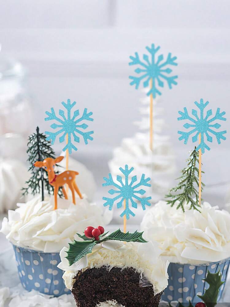 Unbekannt Set di 48 Decorazioni Natalizie per Muffin e Cupcake, Motivo