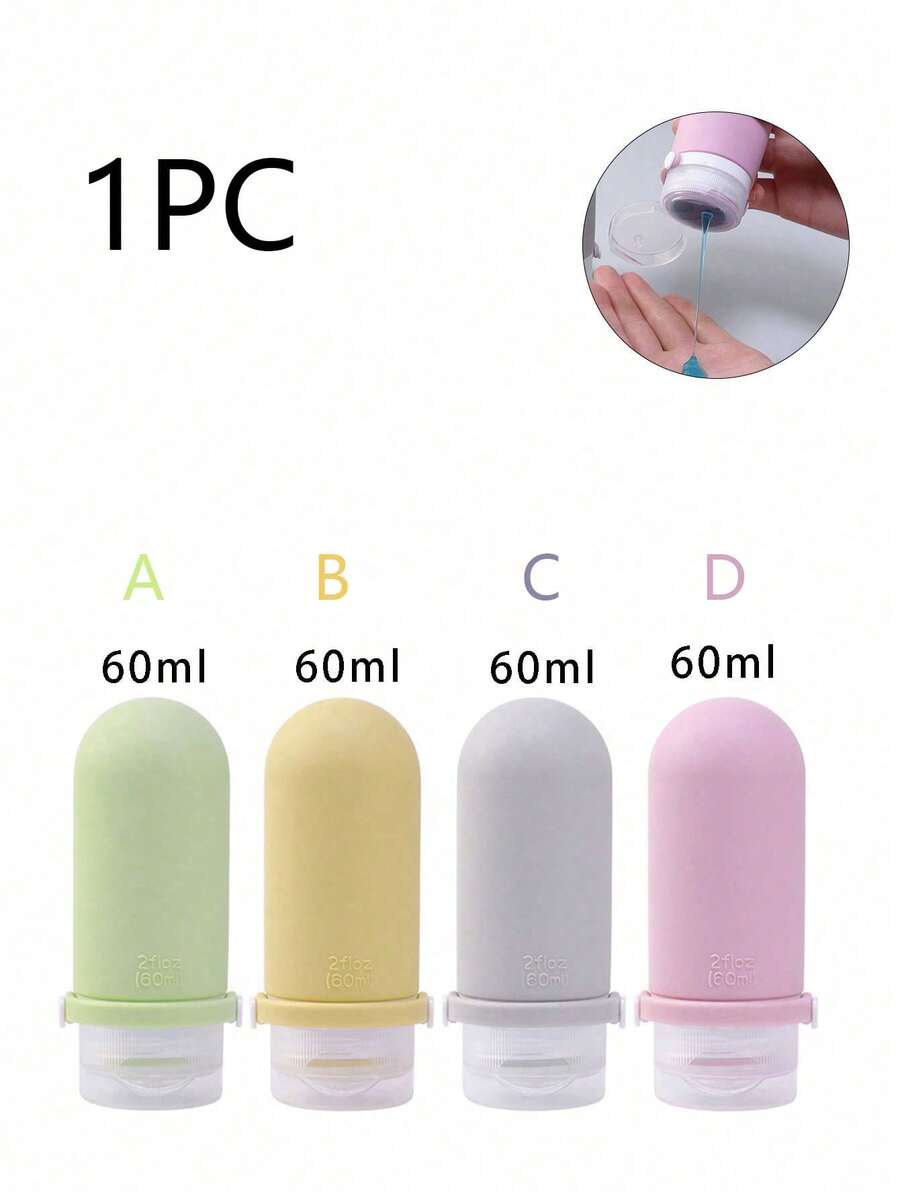 Bộ đóng chai phụ hộp đựng du lịch 1PC Bộ đóng chai phụ silicon chống rò rỉ nhiều màu 60ml Bộ đóng chai du lịch di động Chai đựng kem dưỡng da Mỹ phẩm Kỳ nghỉ du lịch Thích hợp cho nam và nữ Đi công tác Ký túc xá trường học Bộ đóng chai phụ - Nhiều màu - Xem 1