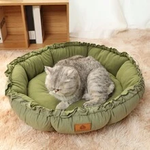 wuyingongfang 1pc Flower Bud Shaped Solid Color Pet Bed, Pull-Out Expandable Foldable Retractable Dual-Use Dog Bed Cat Bed, Warm Soft Comfortable Dirt-Resistant Wear-Resistant Non-Shedding, Dog Bed Cat Bed Pet Mat, Suitable For Large Medium Small Cats And Dogs, All-Season Sleeping Use - Multicolor - View 6