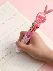 1 peça/2 peças/3 peças/4 peças Caneta Esferográfica de 10 Cores com Coelho de Desenho Animado para Crianças, Caneta de Pressão de Estudante, Caneta Assinatura Multi-Cores Criativa, Exame, Escritório, Desenho, Material Escolar de Estudante, Suprimentos Escolares, Aniversário, Feriado, Presentes de Festa, Meninos e Meninas, Presentes de Aniversário para Crianças, Guloseimas da Páscoa, Presentes da Páscoa para Crianças, Volta às Aulas