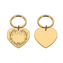 定制钥匙扣2024新款防丢宠物身份牌雕刻姓名牌圆形吊坠项圈狗牌配件免费定制 - 彩色 - 查看 11