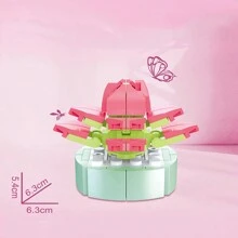 8pcs Mini Succulents Artificial Plant Building Blocks For Kids, Home Decoration, Birthday, Creative Housewarming Gifts, Plant Collection, Bouquet Toys - Multicolor - View 2