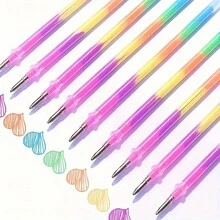 10pcs/Pack Assorted Back To School Supplies Creative Stationery Ballpoint Pen Refills, Colorful Drawing Pen Refills - Multicolor - View 4