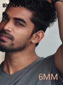 IRONBOX 1 Bông tai lưng phẳng không gây dị ứng 20G dành cho nữ Bạc Bông tai thép không gỉ vàng 14K Brithstone Cubic Zirconia Studs Bông tai sụn thép phẫu thuật cho tai nhạy cảm - Vàng - Xem 5