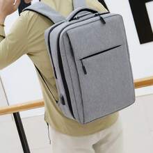 多層商務旅行電腦背包,男士專用,防水防震,15.6英寸電腦口袋,可用於攜帶行李和充電筆記本電腦,適用於上課、上班、旅行或度假過程中當做學校書包,背包,旅行必備品,學校用品等等。男性禮物 - 灰色 - 查看 2