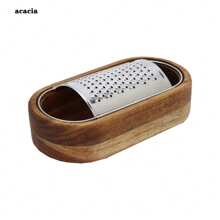 Rallador de queso de acero inoxidable, rallador con caja de almacenamiento de bambú - Multicolor - Ver 9