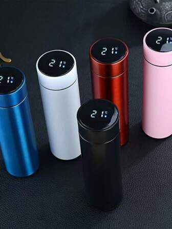 500ml termos med temperaturdisplay - isolerad vattenflaska för varma och kalla drycker - termosmugg för resor - perfekt sommar- och vinterdryck - utmärkt presentidé