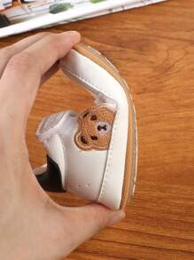 1双儿童卡通PU魔术贴平底防滑休闲运动鞋，适合春秋季穿着 - 黑色 - 查看 8