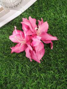 1 pieza Clip para el cabello con flor de lirio artificial de estilo bohemio, Pinza para el cabello para el Día de San Valentín, Pasadores para el cabello, Accesorios escolares, Atuendos de vacaciones para mujer