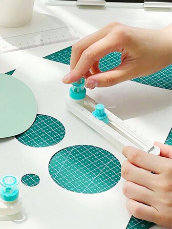 KW-TRIO 1pc 360° Rotary Circular Paper Cutter, DIY Office & School Supplies