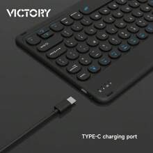 VT-150 Bluetooth Keyboard And Mouse Kit Ultra-Thin Elegant Design Compact Compatible Cell Phone Tablet PC Notebook Rechargeable - 黑色 - 查看 3