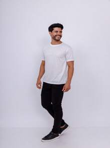 Kit With 5 Basic 100% Polyester T-Shirts - White - trắng - Xem 5