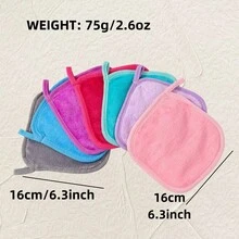7 chiếc khăn tẩy trang màu ngẫu nhiên, khăn lau mặt bằng sợi nhỏ tái sử dụng khô nhanh, khăn rửa mặt tự nhiên - Nhiều màu - Xem 2