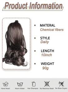 Chocolate Brown10 Inch Claw Ponytail Short Curly Wavy Ponytail Extensions Synthetic Clip In Hair Extensions Elegant For Daily Use Hair Accessories - Chocolate Brown - View 6