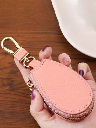 1 pieza Bolso portátil ovalado para llaves, bolsa multifuncional de gran capacidad con hebilla para cintura universal para hombres y mujeres, llavero de coche, regalo de regreso a la escuela