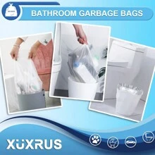 Bin Bags 15L Small Pedal Bin Liners 100 Counts Waste Bin Bags 4 Gallon Trash Bags For Kitchen Bathroom Office, Corn Starch Material - White - View 5