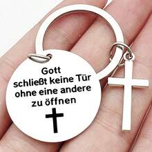 1pc Stainless Steel Cross Accessory, God Bless You, Christian Gift - Silvery - View 7
