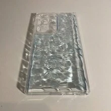 Ốp lưng điện thoại DIY 3D Fresh Mint Blue Water Ripple tương thích với Samsung Galaxy S24/S23 Ultra, Ốp lưng trong suốt cao cấp cho Samsung Galaxy A35/A55 5G, Bảo vệ camera, Thiết kế độc đáo - Màu xanh trong - Xem 4