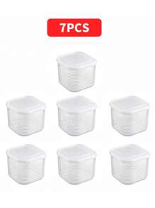 7 piezas Envases de almacenamiento de alimentos congelados con 6 compartimentos, herméticos, para preparación de comidas, conservación de sopa, carne, granos en refrigerador/congelador, apilables, organizador de cocina, regalo de Navidad