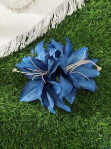 1 pieza Clip para el cabello con flor de lirio artificial de estilo bohemio, Pinza para el cabello para el Día de San Valentín, Pasadores para el cabello, Accesorios escolares, Atuendos de vacaciones para mujer