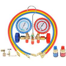 AC Diagnostic Manifold Freon Gauge Set Fits For R134A R12, R22, R502, With Couplers, Adapter For Car A/C System Automotive Air Conditioning Maintenance