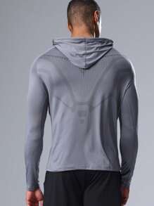 Sudadera con capucha con estilo de novio para hombres, chaqueta deportiva para fitness y entrenamiento, sudadera con capucha cómoda y elegante, ropa de otoño e invierno con estilo de novio para hombres, camiseta de compresión para hacer ejercicio - Gris - Ver 5