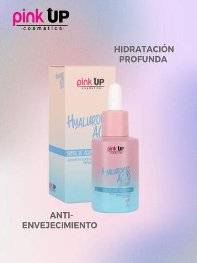 Suero de Ácido Hialurónico Pink Up Sérum Facial Hidratante y Antiedad Elasticidad Reparación Celular Efecto Lifting Mejora Textura De La Piel 30 ml