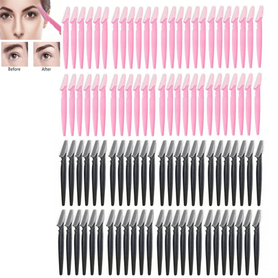3/12/20/30/50/100 Stück Augenbrauen Rasierer, Mehrzweck Dermaplaning Tool zum Peeling für Gesicht, Gesichts- und Augenbrauen-Former mit Präzisionsabdeckung für Frauen und Männer, einfach zu bedienende Haarentfernung, Gesichtshaarentfernung, Haarschneidemaschine, Haarschneidemaschine, Frisörbedarf, Tasche, Organizer, Aufbewahrung, Haarzubehör