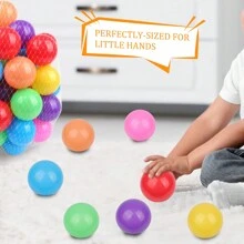 Paquete de 200 pelotas para piscina de bolas para bebés, pelotas de plástico de 2,16 pulgadas para piscina de bolas, piscina, carpas de juego, túneles de juego, decoración de fiestas, bolas, bola 8, piscina de bolas - Multicolor - Ver 3