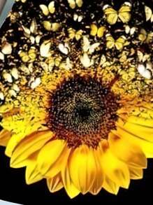 Girls' Casual Elegant 3D Sunflower & Butterfly Print Sleeveless Cute Dress, Suitable For Everyday, Vacation, Party, Graduation, Back To School, Christmas