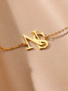 Tobillera personalizada con nombre para mujer, material de acero inoxidable, letras superpuestas personalizables, tobillera de cadena para la pierna, accesorio de joyería personalizado para el pie, regalo - amarillo dorado - Ver 7