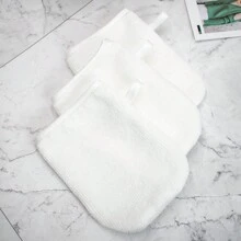 4 piezas Guantes desmaquillantes de microfibra, toallas faciales desmaquillantes, toallas de microfibra suaves, guante desmaquillante reutilizable, paño de limpieza facial de fibra superfina en color blanco