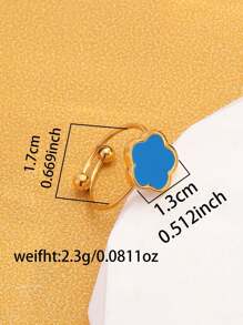1pc Stainless Steel Flower Design Adjustable Open Ring, Simple & Fashionable For Women Valentines,Mom,Mother,Mother's Day,Gift