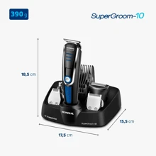 Aparador de Barba Barbeador Pelos Bigode e Cabelo Mondial BG-03 SuperGroom 10 em 1 Sem Fio 6000 RPM Bivolt - Preto - Visão 5