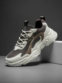 男士字母图案拼接轻便舒适登山鞋，时尚运动休闲运动鞋 - 米粽 - 查看 3