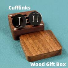 Customized Laser Engraved Stainless Steel Round Cufflinks, Wooden Gift Box Packaging Stainless Fashion , Vintage, Contracted, Fall Fashion, Stylish, Unisex, Old Money Custom, Personalized, Unique, Customized Ideal Gifts For Him Family, Grandparents, Children, Boyfriend For Graduation, For Weddings, For Christmas, For Winter, For Fall/Autumn, For Holiday Finds, Winter Fashion, Christmas Gift, Christmas Decorations, Personalized Christmas Ornaments, Personalized Gifts For Women/Men, Christmas Accessories,School Supplies,Back To School,School Gift,For Office,For School,For Classroom,For Teacher Gifts,For University,For Colleague,For Dorm Rooms,For Teacher,For Boys And Girls,For Teenagers,Junior High School Students,Middle School Students,High School Senior High School Students,College Students,University Students,Freshman,Sophomore,Underclassmen