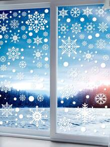 1set Christmas Decorations, Winter Glass Window Stickers, Christmas Window Sticker, Snowflake Christmas Decor, Holiday Window Decals, Winter Decorations, For Cafe & Retail Store Windows